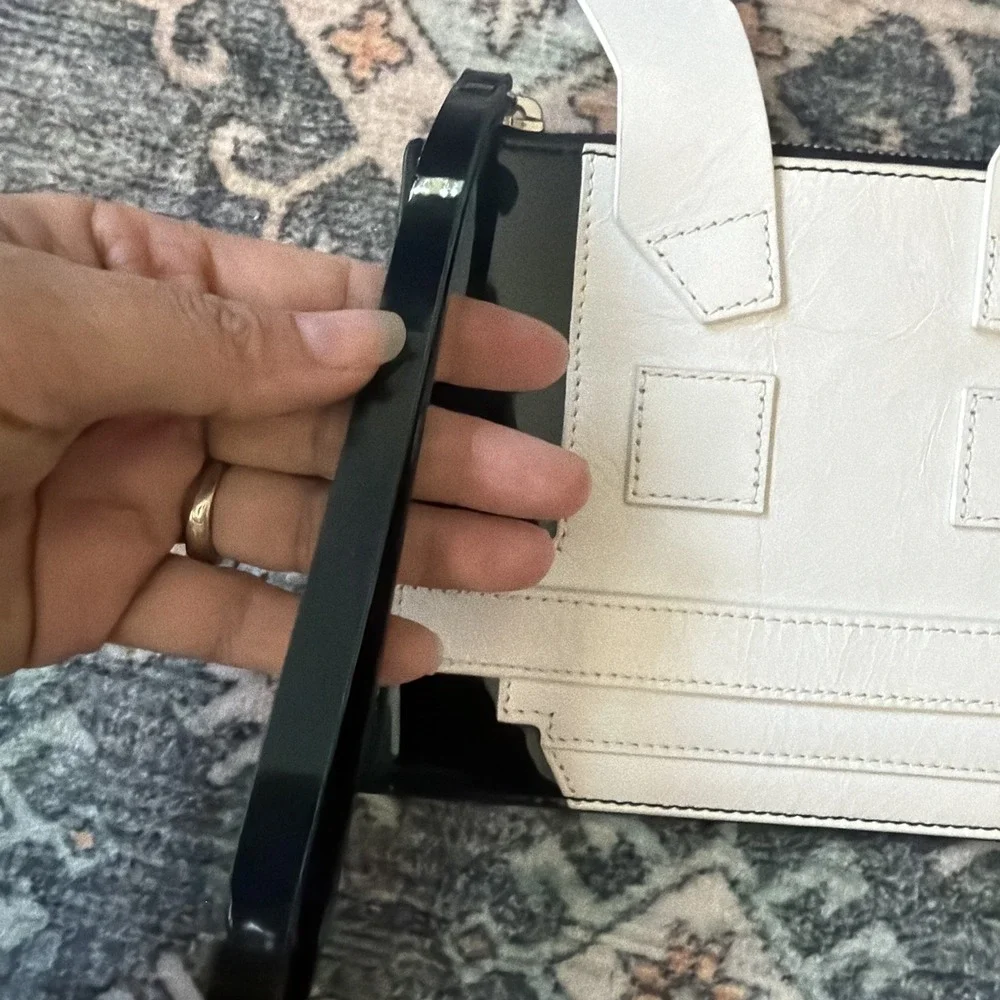 McQ Alexander McQueen Electro Bunny Pouch Wristlet Black White Colorblock Retro